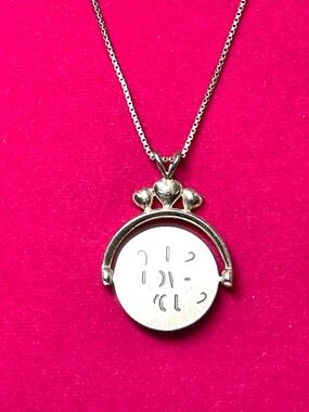 Sterling Secret Message Spinner Pendant Necklace